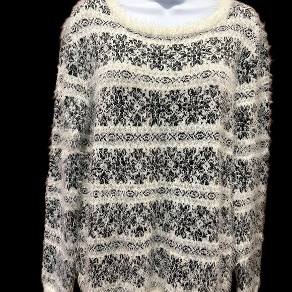 Jessica Simpson Nordic Pattern “Furry” Sweater (NEW) - Picture 7 of 10